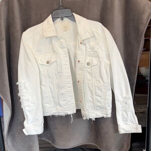 American Eagle Outfitters White Jean Jacket